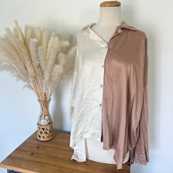 Lunya Color Block button down blouse - Picture 3 of 6